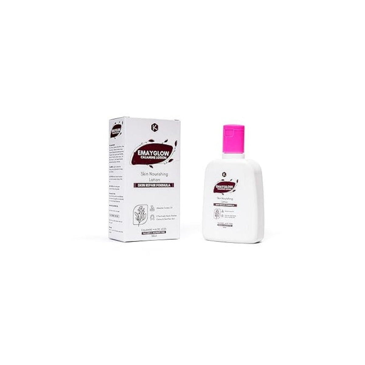 Kalyan Wellness Emayglow Calamine Lotion Treats Excess Oil,Rashes,Itchiness,Skin Irritation & Moisturizes Body Contains Vitamin E,Rose Water & Aloe Vera Extracts All Skin-Types 100ml