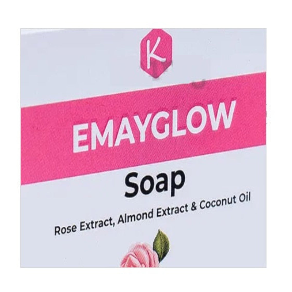 Kalyan Wellness Emayglow Rose Extract,Almond Extract & Coconut Oil Soap 75gm