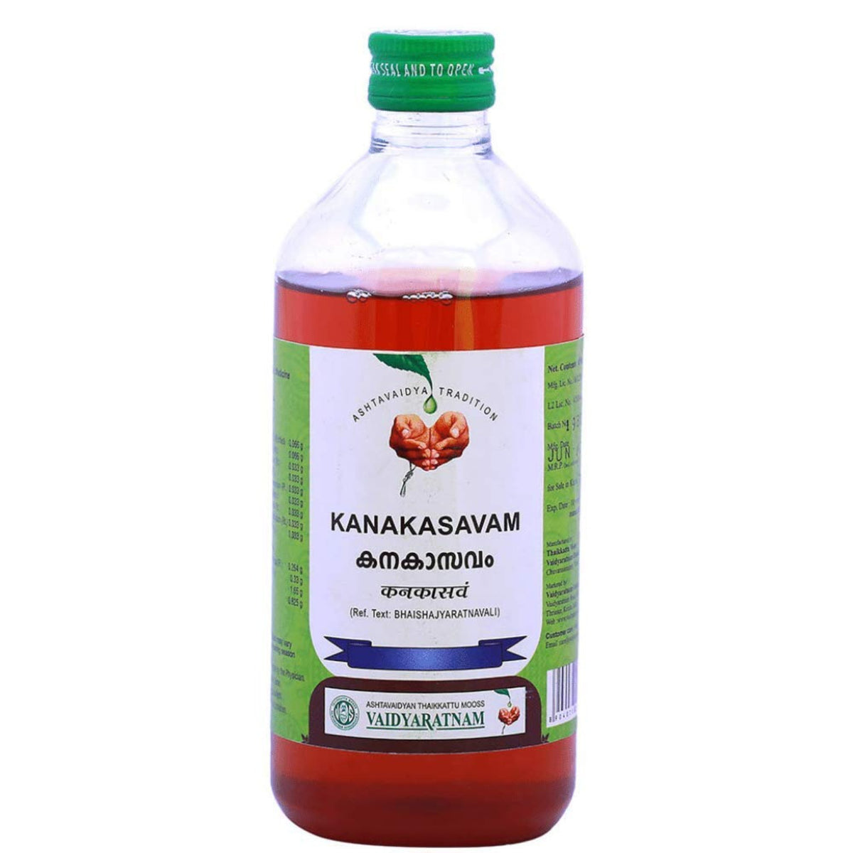 Vaidyaratnam Ayurvedic Kanakasavam Liquid 450 ml