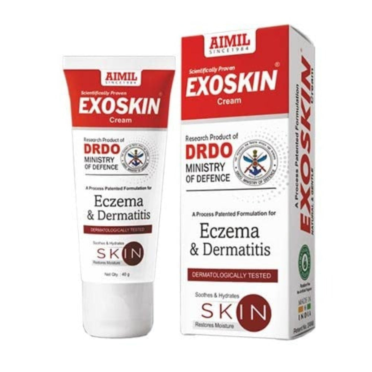 Aimil Ayurvedic Exoskin Reduced Itching & Redness Hydrates Skin Calms Blister Cream 40 Gm
