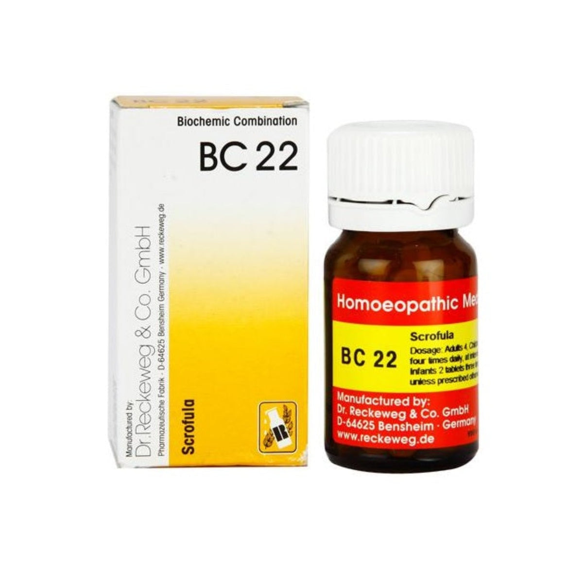 Dr Reckeweg Homoeopathy Scrofula Bio-Combination 22 (BC 22) 20gm Tablet