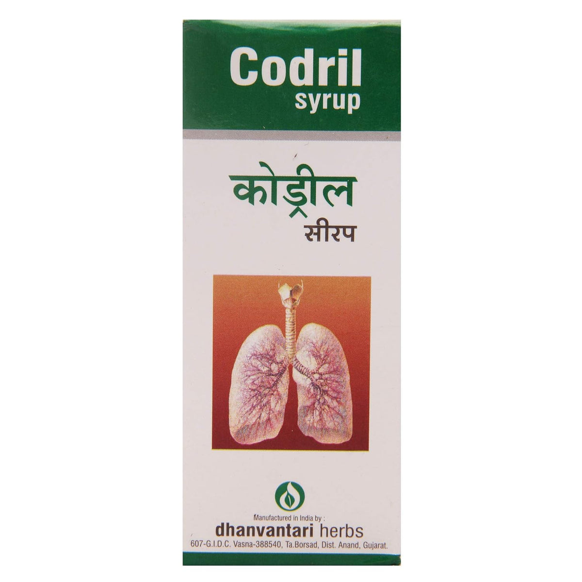 Dhanvantari Ayurvedic Codril Useful In Cough,Cold,Sore Throat & Chest Congestion Syrup