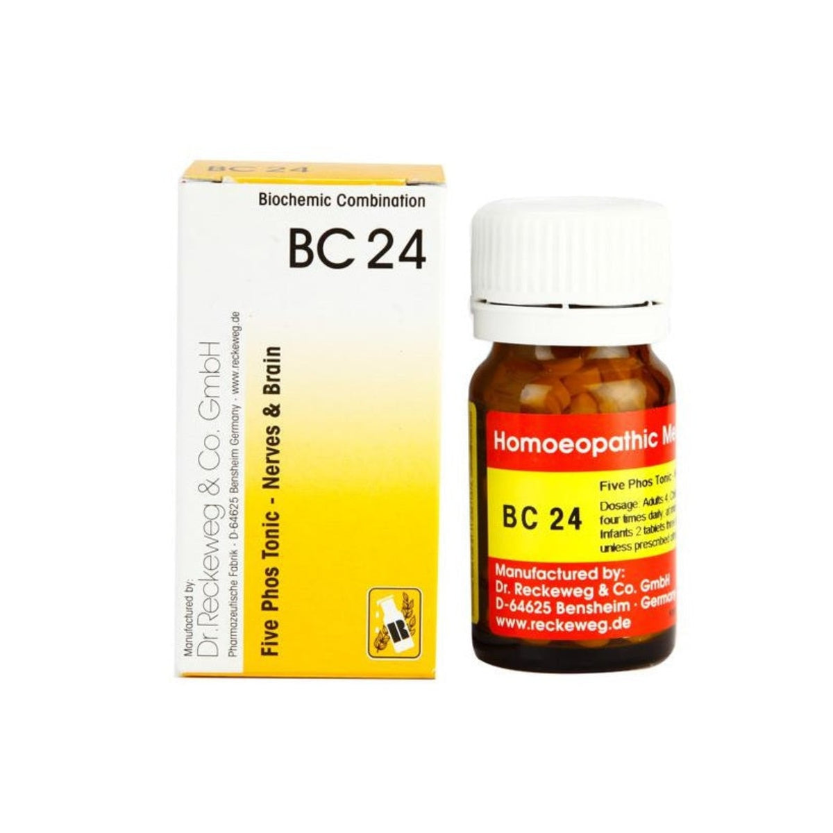 Dr. Reckeweg Homoeopathy Five Phos Tonic - Nerves & Brain Bio-Combination 24 (BC 24) 20gm Tablet
