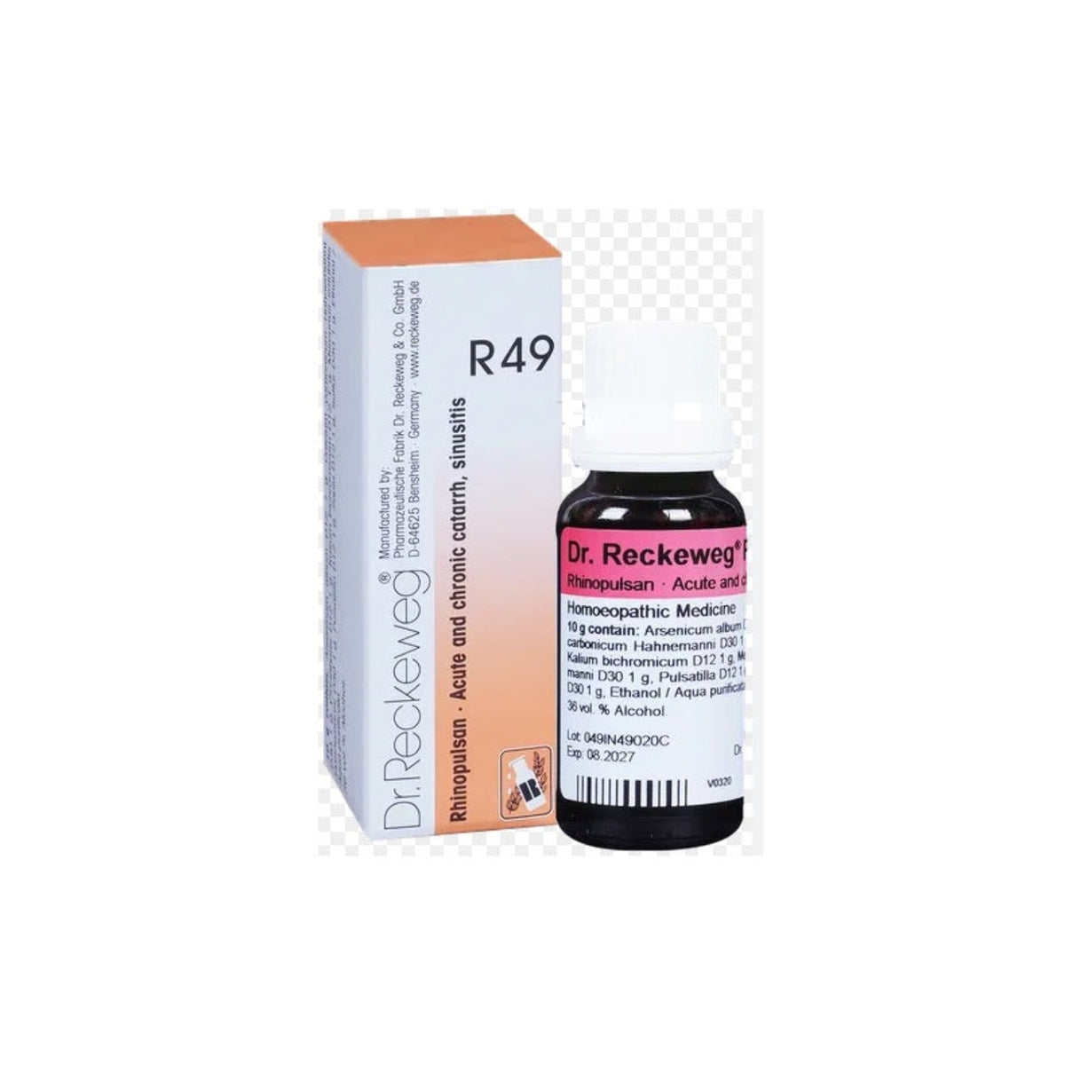 Dr Reckeweg Homoeopathy R49 Sinus Drops 22 ml