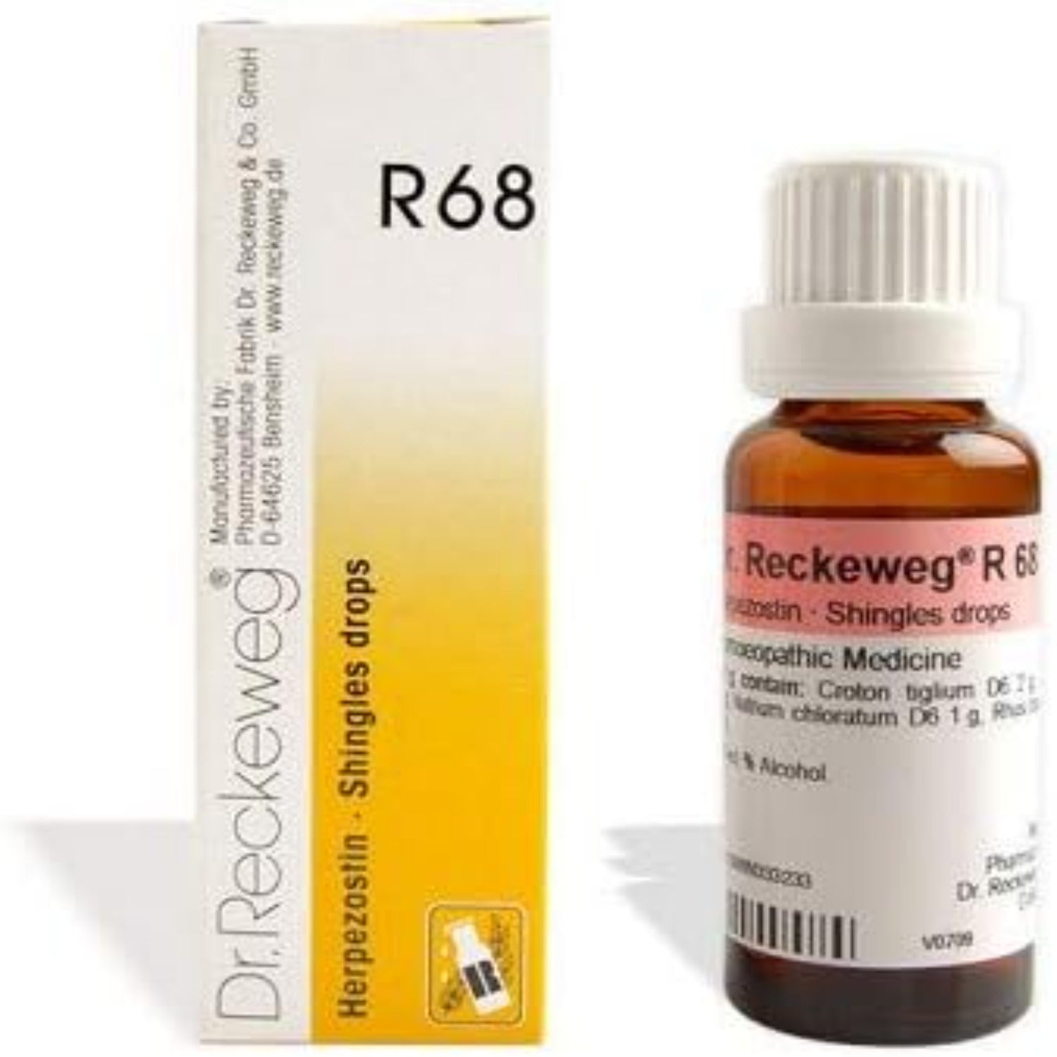 Dr Reckeweg Homoeopathy R68 Shingles Skin Rash Drops 22 ml
