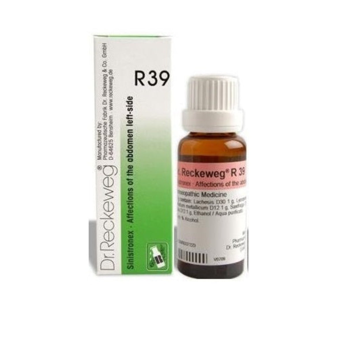 Dr Reckeweg Homoeopathy R39 Affections Of The Abdomen Left Side Drops 22 ml