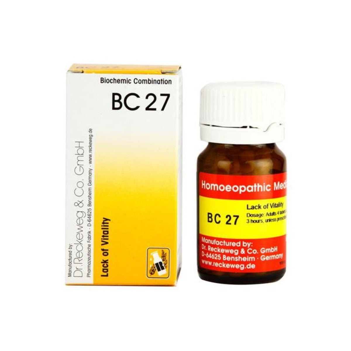 Dr Reckeweg Homoeopathy Lack Of Vitality Bio-Combination 27 (BC 27) 20gm Tablet