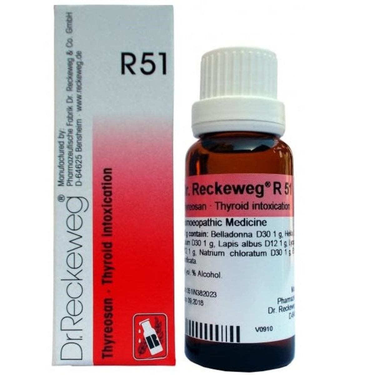 Dr Reckeweg Homoeopathy R51 Thyroid Intoxication Drops 22 ml
