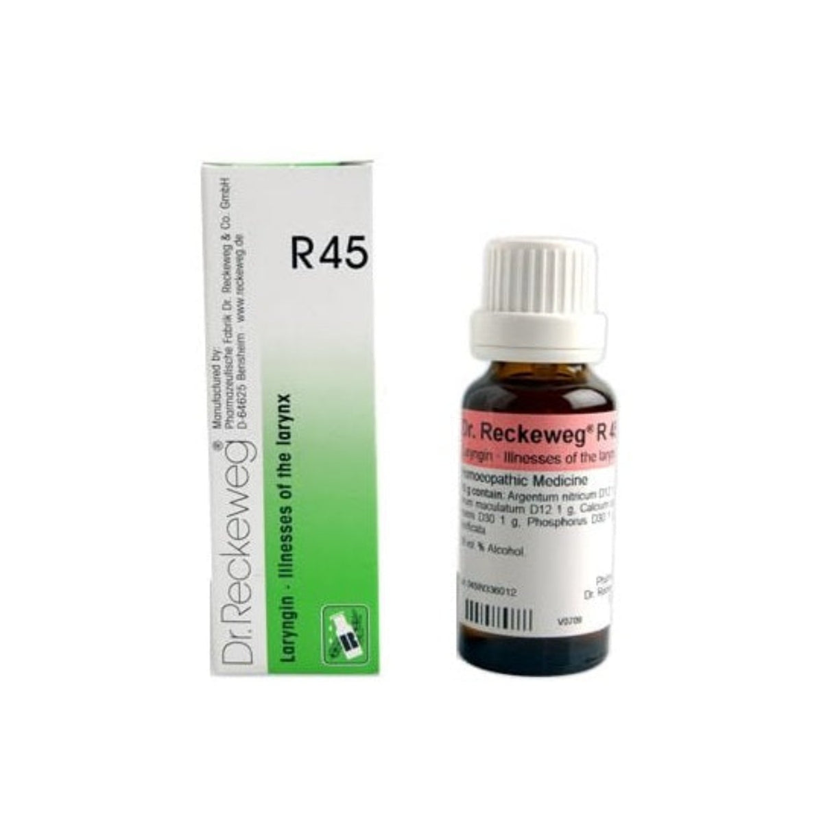 Dr Reckeweg Homoeopathy R45 Illnesses Of The Larynx Drops 22 ml