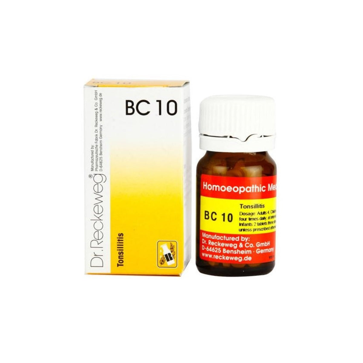 Dr Reckeweg Homoeopathy Tonsillitis Bio-Combination 10 (BC 10) 20gm Tablet