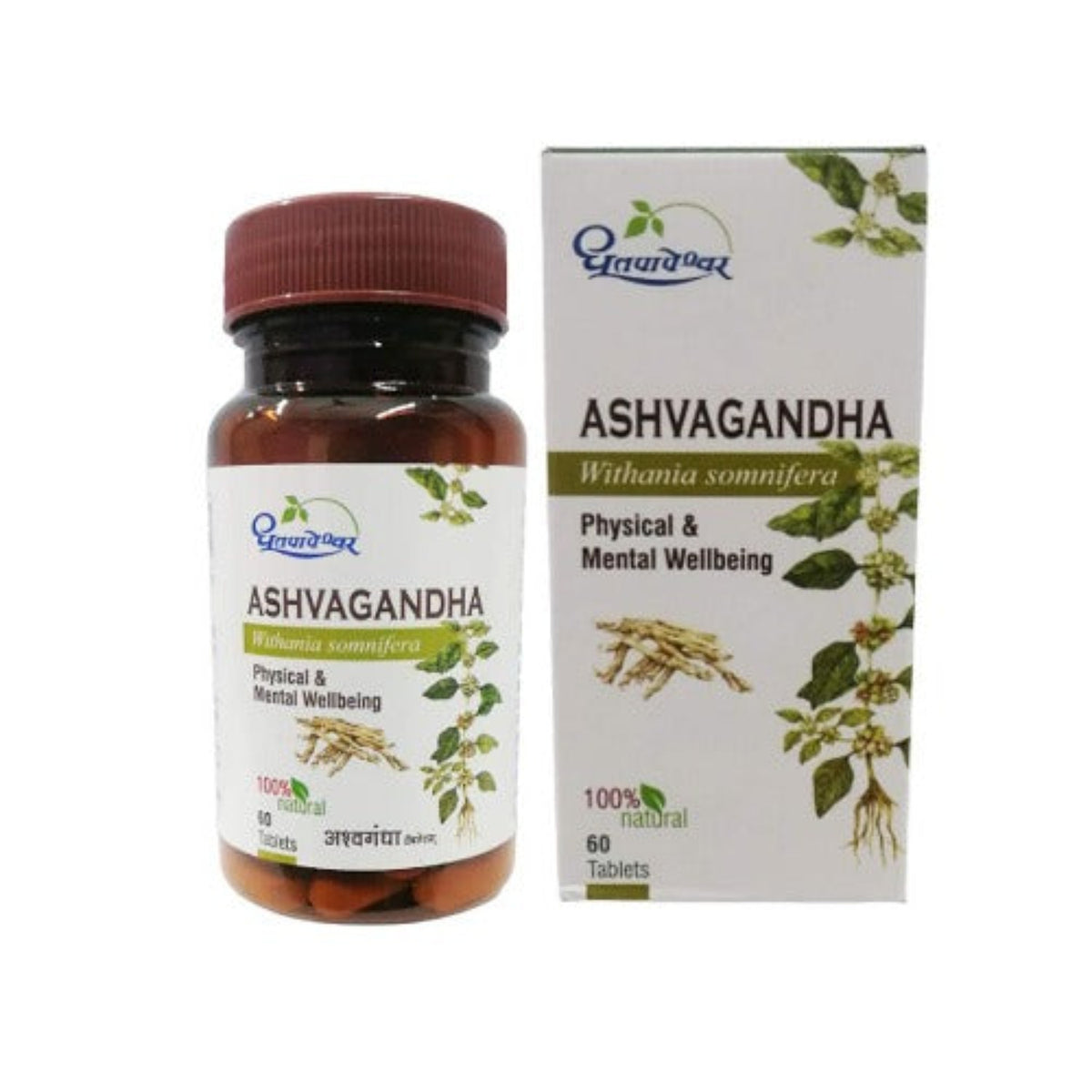 Dhootapapeshwar Ayurvedic Ashwagandha 100% Natural Physical & Mental Wellbeing 60 Tablet