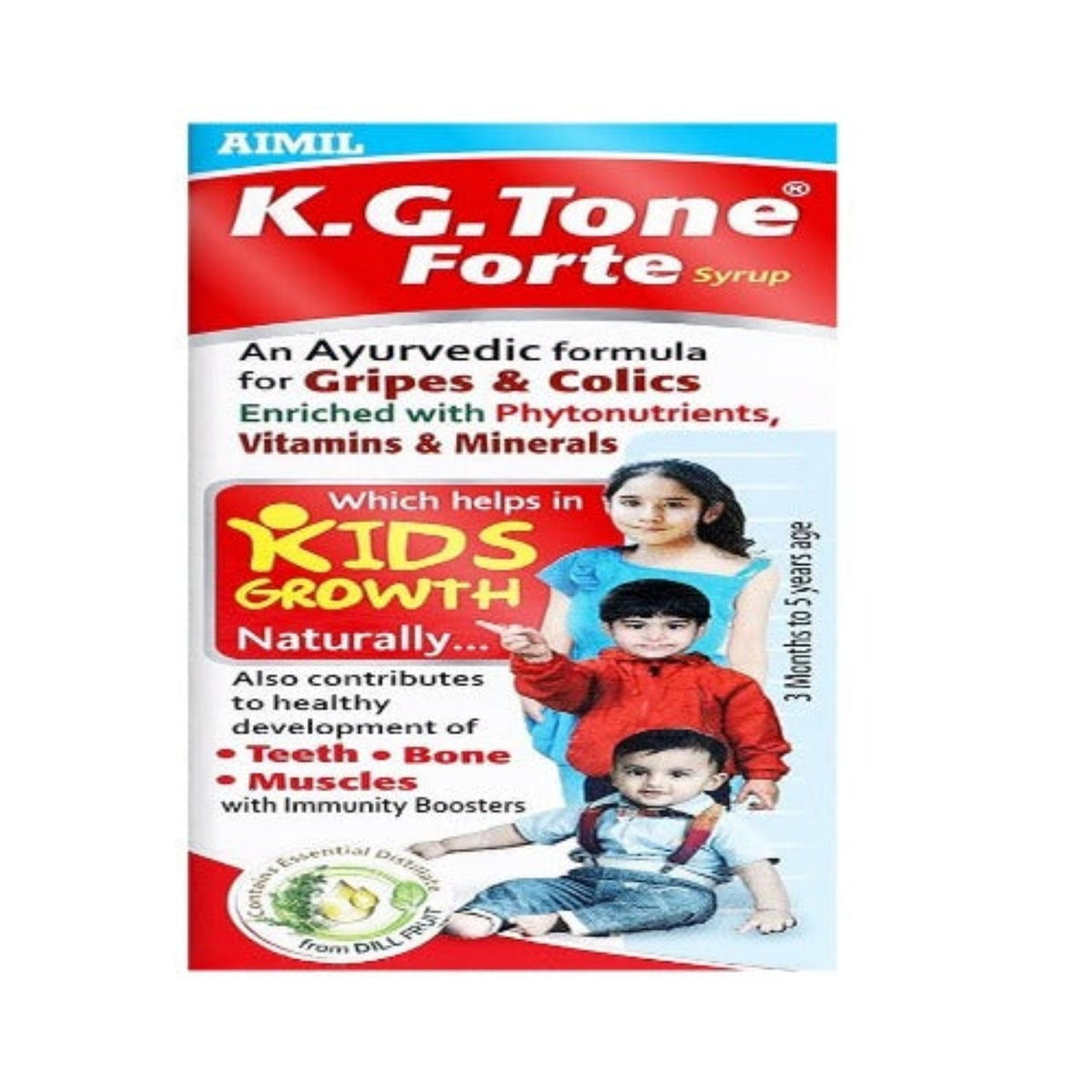 Aimil Ayurvedic K.G.Tone Forte Natural Herbs Mix Syrup For Kids Growth And Immunity Booster 100 ml