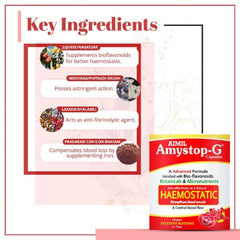 Aimil Ayurvedic Amystop-G Capsules Natural Iron & Other Supplement For Women Strengthens Blood Vessels & Control Blood Flow 20 Capsule