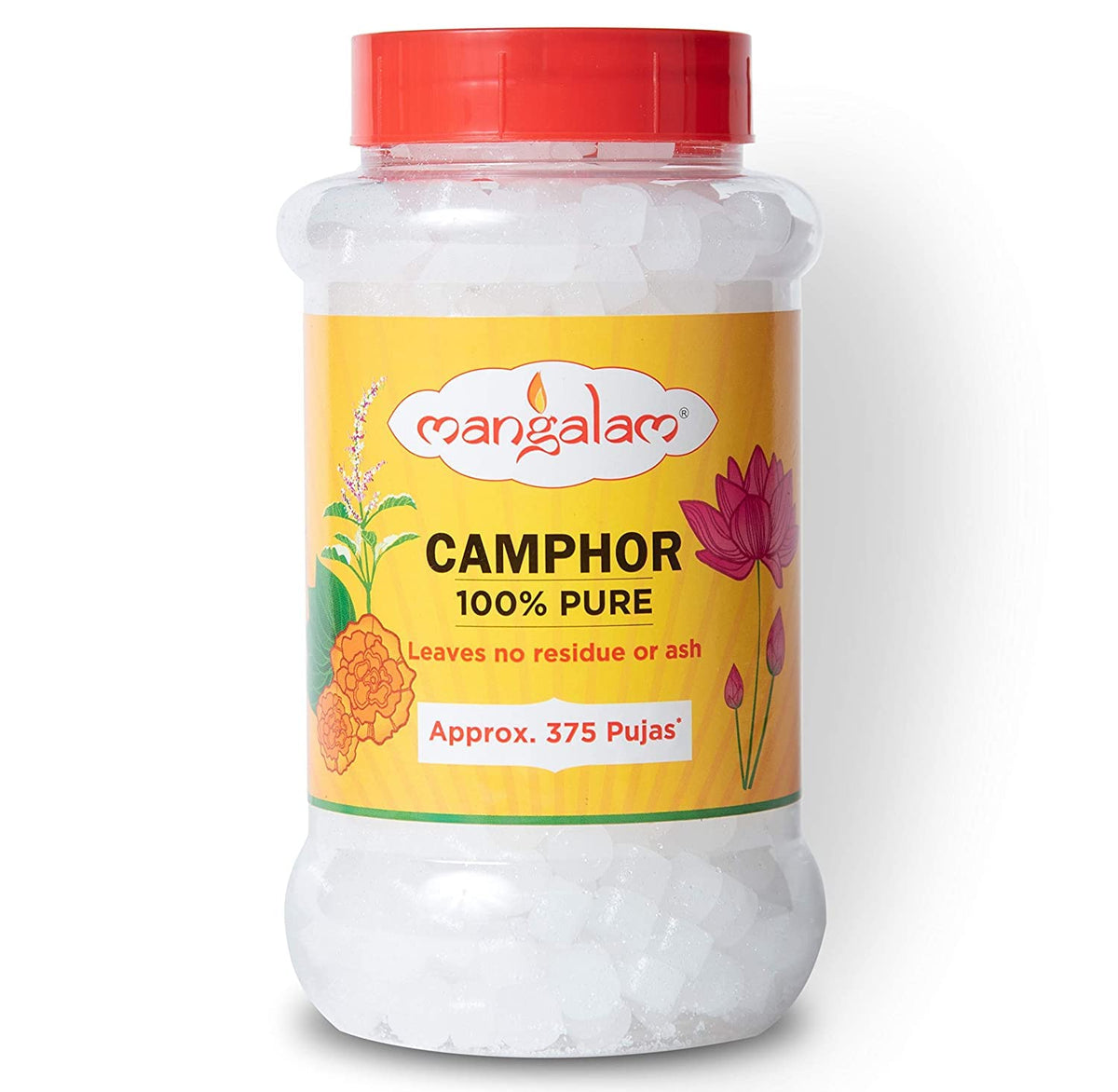 Mangalam 100% Pure Camphor Slab Leaves No Residue Or Ash Bottle Tablet