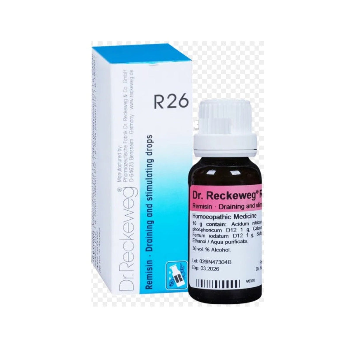 Dr Reckeweg Homoeopathy R26 Draining and Stimulating Drops 22 ml
