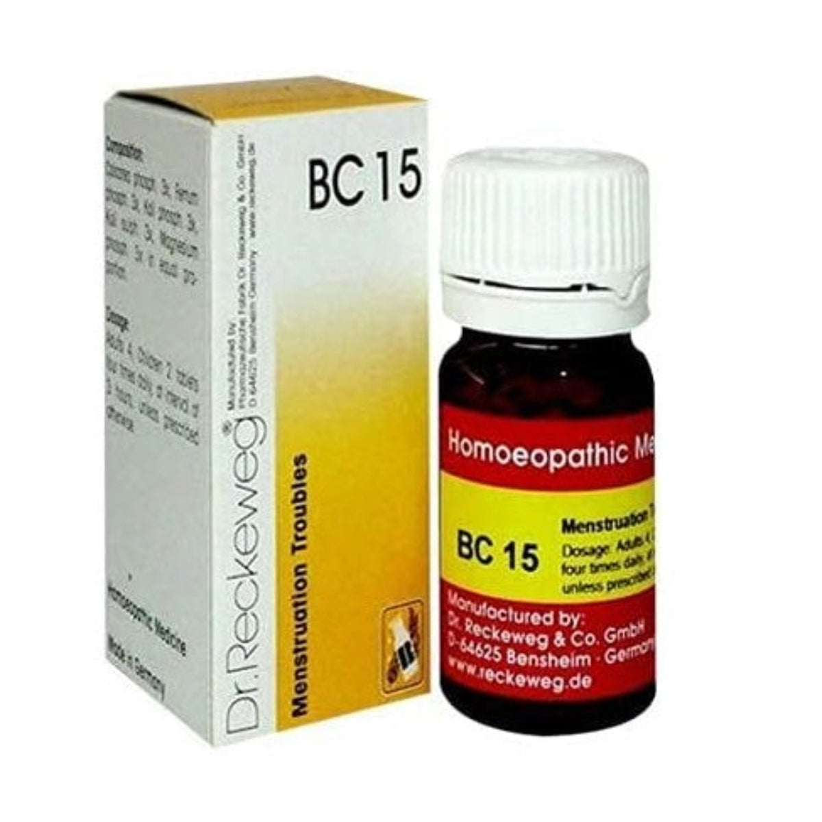 Dr Reckeweg Homoeopathy Menstruation Troubles Bio-Combination 15 (BC 15) 20gm Tablet
