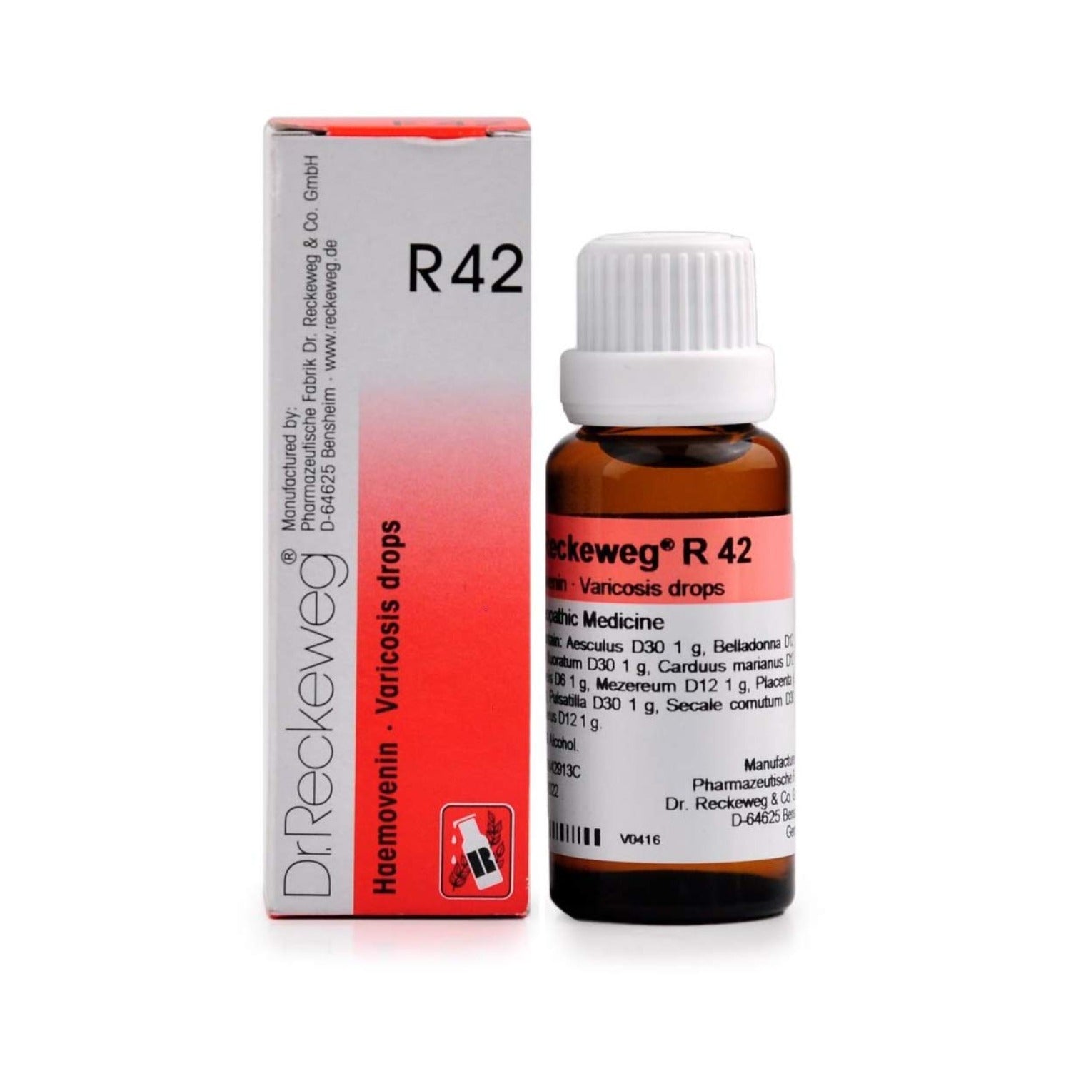 Dr Reckeweg Homoeopathy R42 Varicosis Drops 22 ml