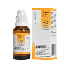 Bakson's B43 (B-43) Hyper Hydrosis For Profuse Perspiration Drops 30ml