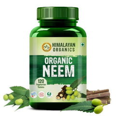 Органические таблетки нима Himalayan Organics помогают в очищении крови, здоровой коже и волосах (120 таблеток)