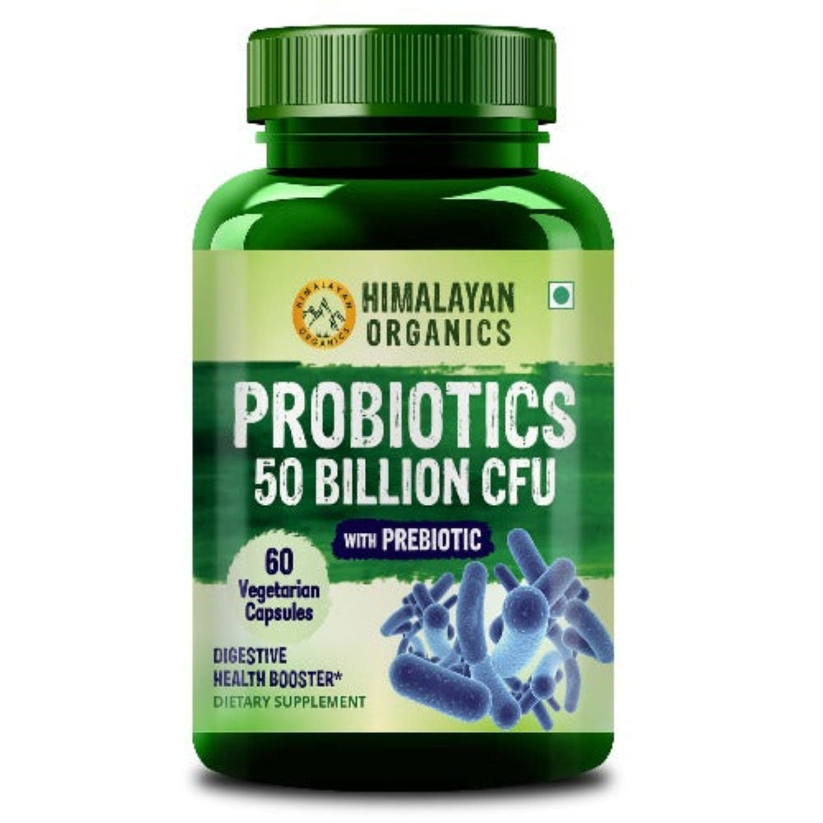 Himalayan Organics Probiotics Supplement 50 Billion CFU With Prebiotics 150mg For Digestion,Gut Health & Immunity 60 Vegetarian Capsules