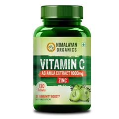 Himalayan Organics Vitamin C 1000mg Tablets Immunity,Antioxidant & Skin Care 120 Vegetarian Tablets