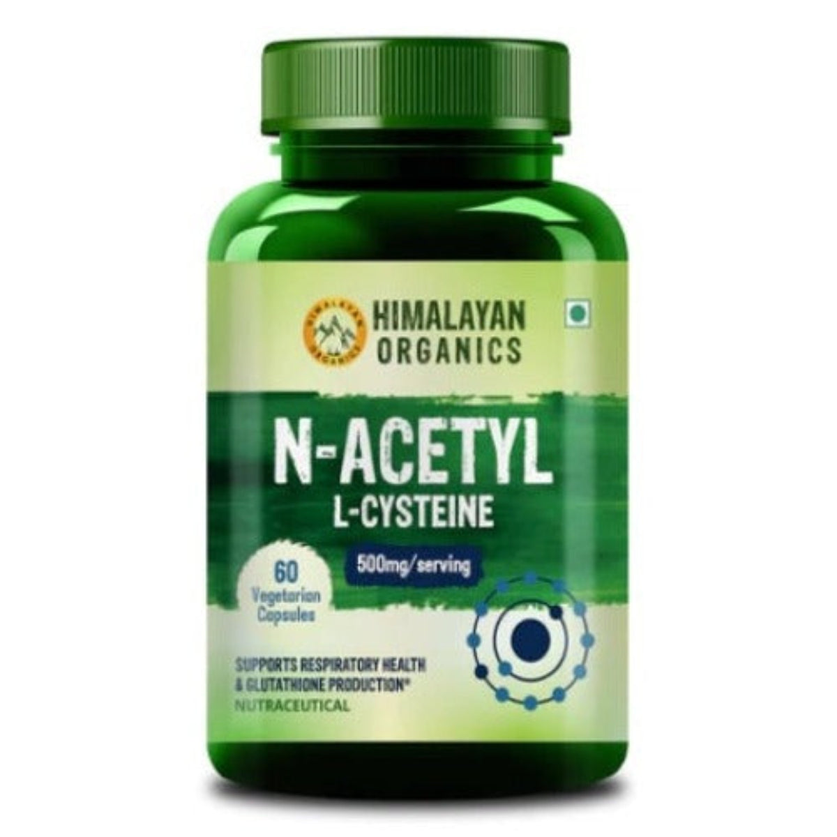 Himalayan Organics N-Acetyl L-Cysteine Non-GMO Gluten-Free Supports Respiratory Health & Gluthathione Production (60 Capsules)