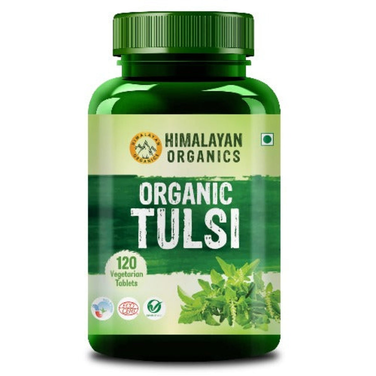 Himalayan Organics Organic Tulsi Tablets Holy Basil Provides Relief In Cough & Cold Natural Immunity Booster (120 Tablets)