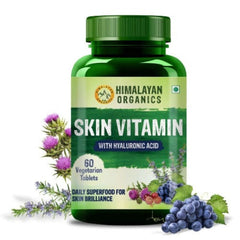 Himalayan Organics Skin Vitamin With Hyaluronic Acid,Grape Seed Extract & Silybum Extract For Skin Glow & Hydration 60 Vegetarian Tablets