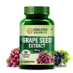 Himalayan Organics Grape Seed Extract 500mg Serving For Healthy Cholesterol Level 90 Vegetarian Capsules