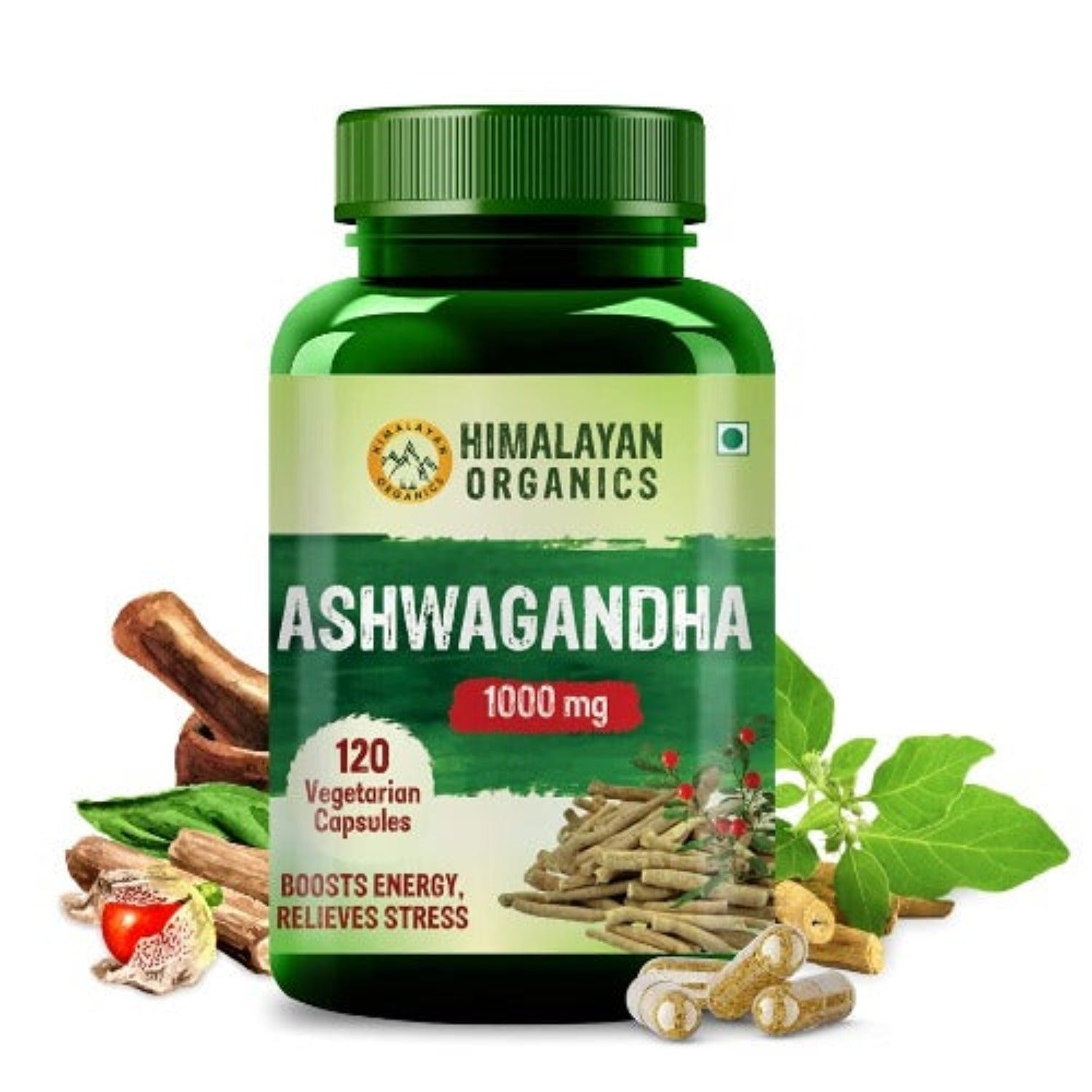 Himalayan Organics Ashwagandha 1000mg/Serve for Anxiety Stress Relief & Endurance Vegetarian Capsules