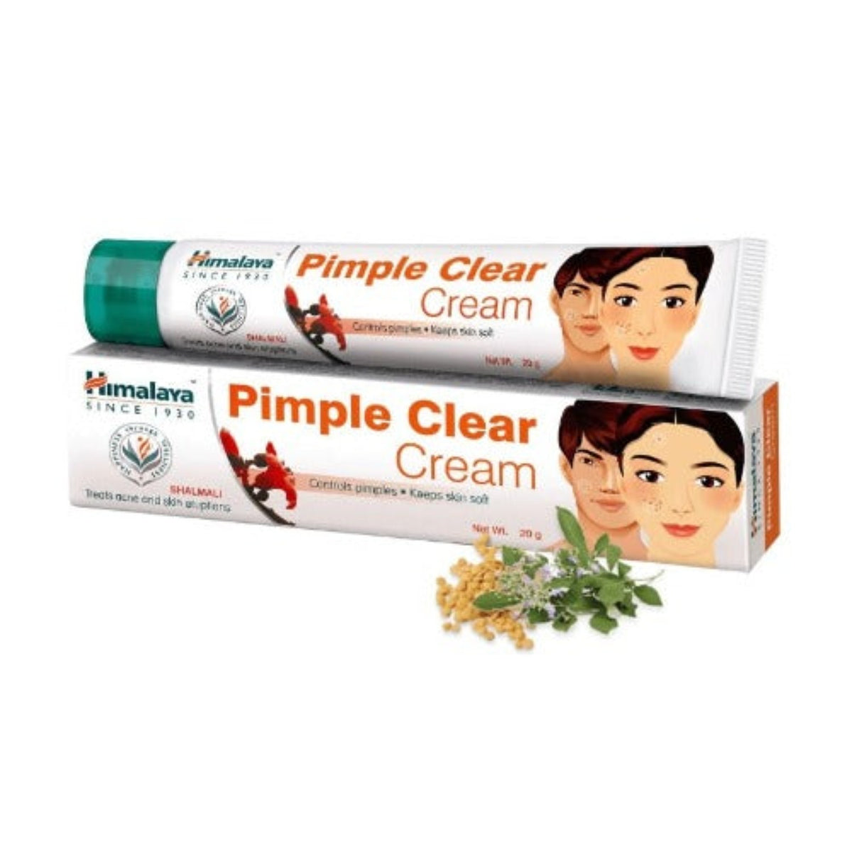 Himalaya Wellness Herbal Ayurvedic Pimple Clear Controls Pimples,Keeps Skin Soft Cream 20 g