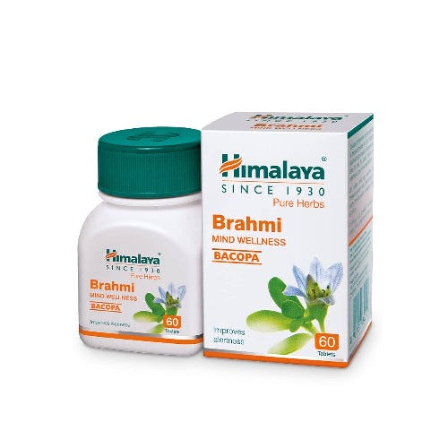 Himalaya Pure Herbs Mind Wellness Herbal Ayurvedic Brahmi Improves Alertness 60 Tablets
