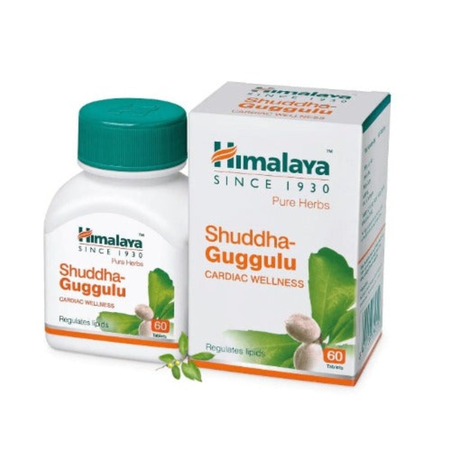 Himalaya Pure Herbs Cardiac Wellness Herbal Ayurvedic Shuddha-Guggulu Regulates Lipids 60 Tablets