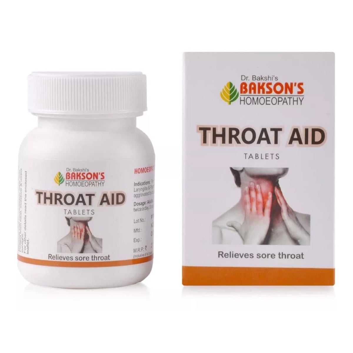 Bakson's Homoeopathy Throat Aid Relieves Sore Throat Tablet