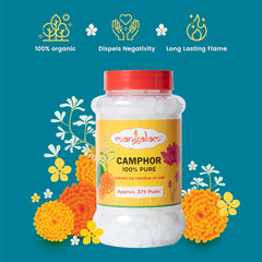 Mangalam 100% Pure Camphor Slab Leaves No Residue Or Ash Bottle Tablet