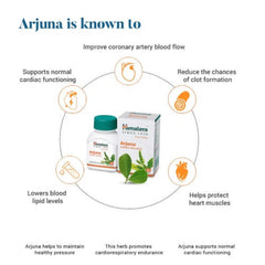 Himalaya Pure Herbs Cardiac Wellness Herbal Ayurvedic Arjuna Versatile cardioprotective 60 Tablets