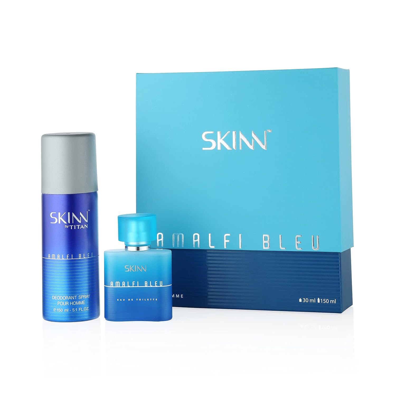 Skinn by Titan Amalfi Bleu Coffret 30 ml Perfume & 150 ml Deodorant For Men Gift Set