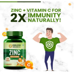 Himalayan Organics Zinc Citrate With Vitamin C & Alfalfa Supports Healthy Immune System 120 Vegetarian Tablets