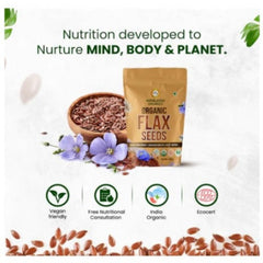 Himalayan Organics Certified Organic Flax Seeds Enriched with Omega 3 & Zinc for Healthy Weight Management & Supports Heart Health 400g