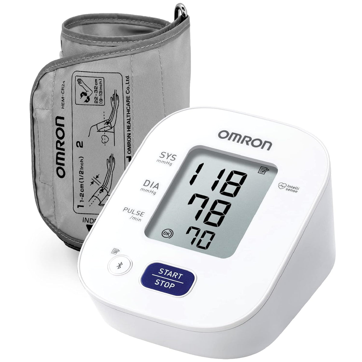 Omron HEM 7140T1 Bluetooth Blood Pressure Monitor with Cuff Wrapping Guide,Hypertension Indicator & Intellisense Technology For Most Accurate Measurement