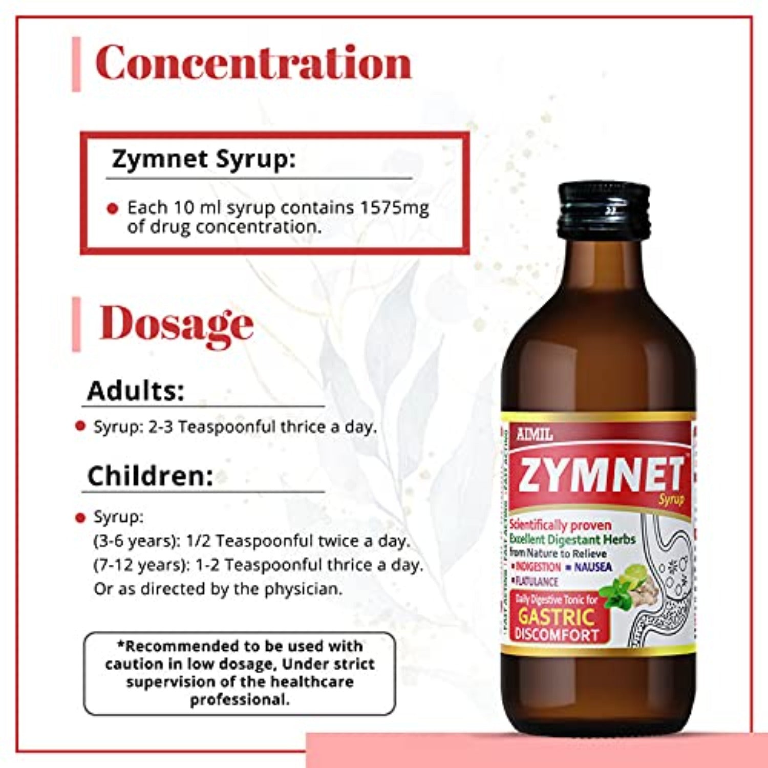 Aimil Ayurvedic Zymnet Plus Syrup For Digestive Health & Acidity Relieves Gastric Discomforts Abdominal Pains & Nausea Syrup