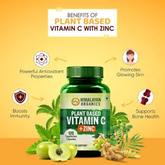 Himalayan Organics Plant Based Vitamin C With Zinc As Amla Extract Glowing Skin & Immunity 120 Capsules