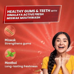 Himalaya Herbal Ayurvedic Personal Oral Care Active Fresh Miswak Mouthwash 215ml