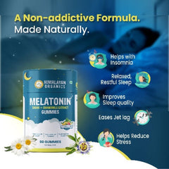 Himalayan Organics Melatonin Tagar + Chamomile Extract Gummies Sleep Faster & Longer Non-addictive Formula Soothing Sleep Support (30 Gummies)