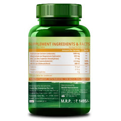 Himalayan Organics Calcium Magnesium Zinc Vitamin D3 & B12-120 Vegetarian Tablets