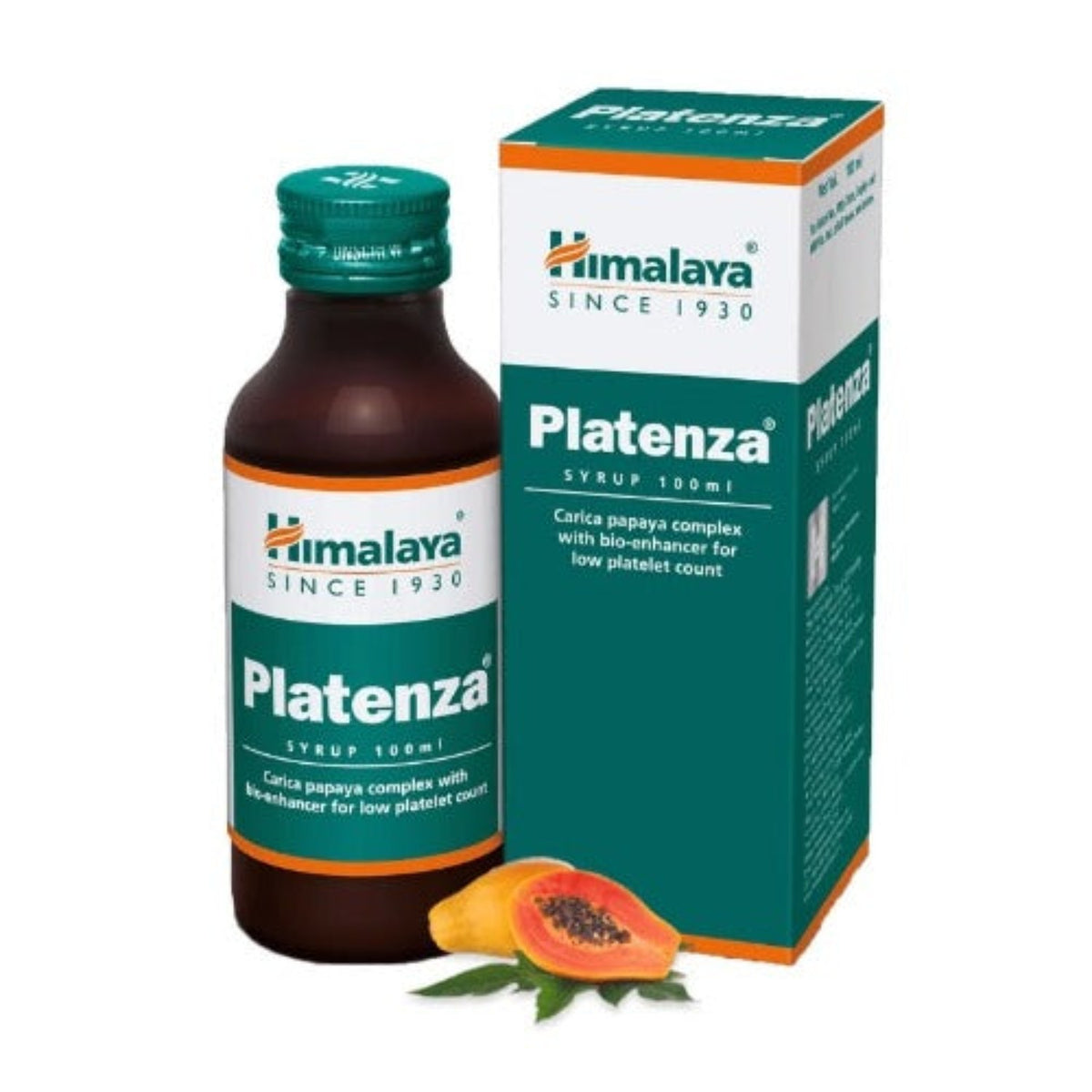 Himalaya Herbal Ayurvedic Platenza Carica Papaya Complex With Bioenhancer For Low Platelet Count Syrup 100 ml