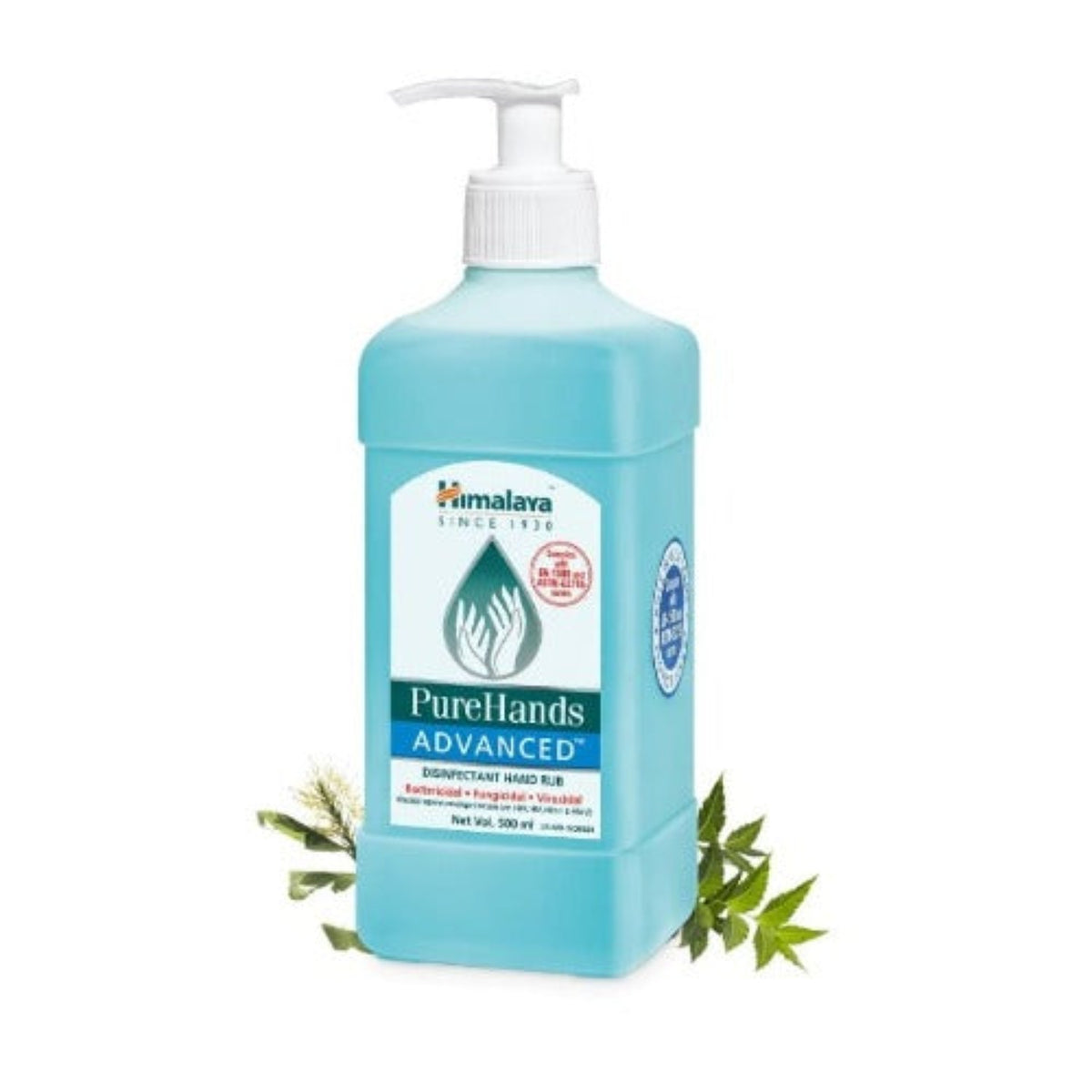 Himalaya Herbal Ayurvedic PureHands Advanced Disinfectant Hand Rub Bactericidal,Fungicidal,Virucidal Liquid 500 ml
