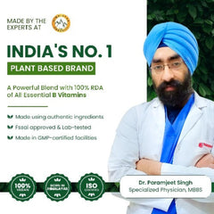 Himalayan Organics Plant Based B Complex Vitamins B12,B1,B3,B2,B9 - 60 Vegetarian Capsules