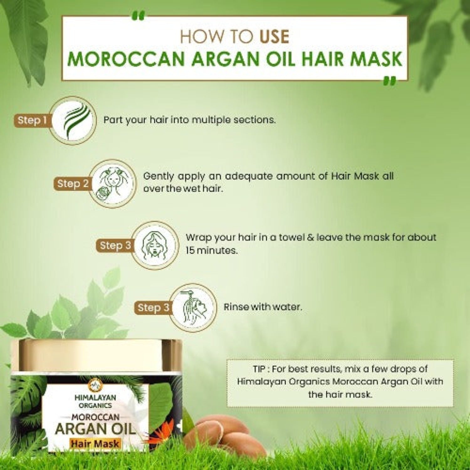 Himalayan Organics Moroccan Argan Oil Hair Mask With Bhringraj 200ml