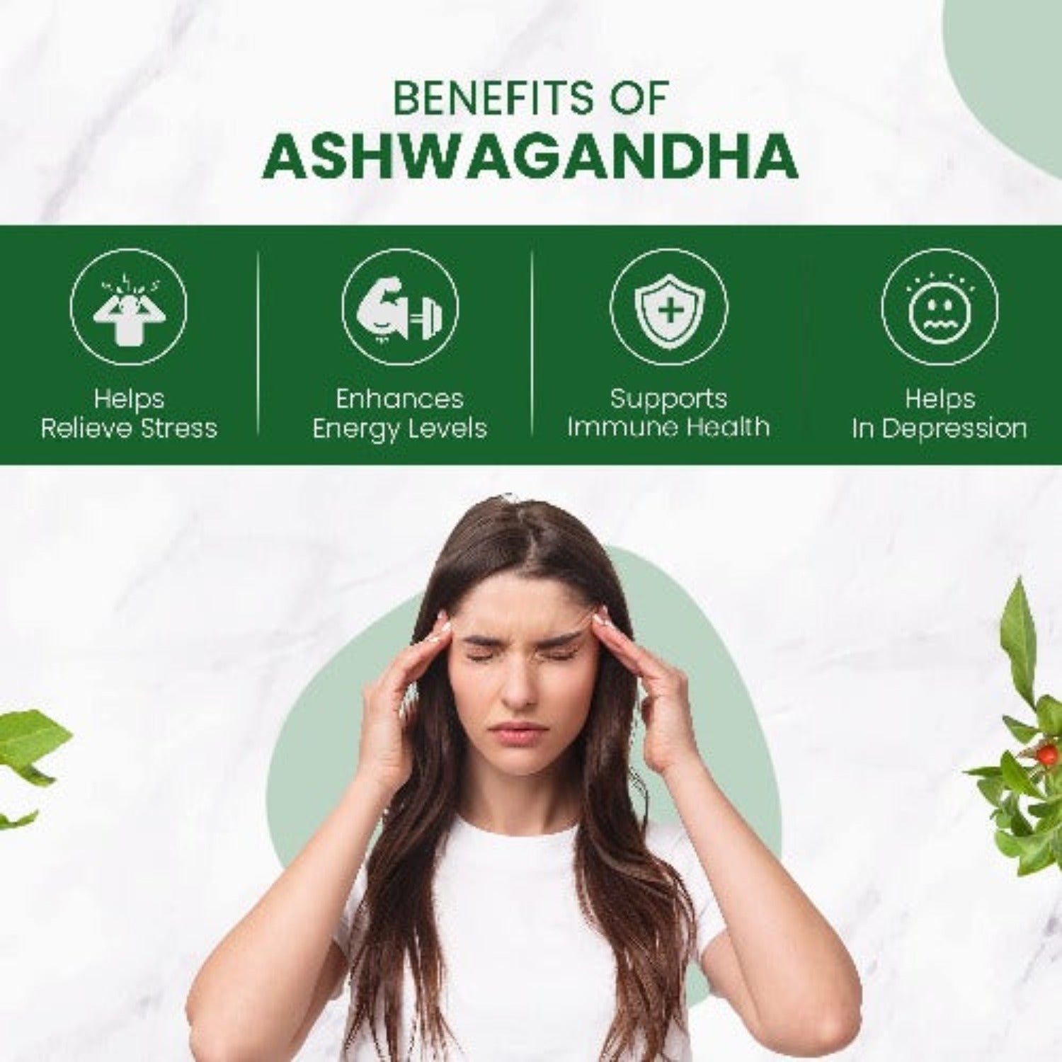Himalayan Organics Ashwagandha 1000mg/Serve for Anxiety Stress Relief & Endurance Vegetarian Capsules